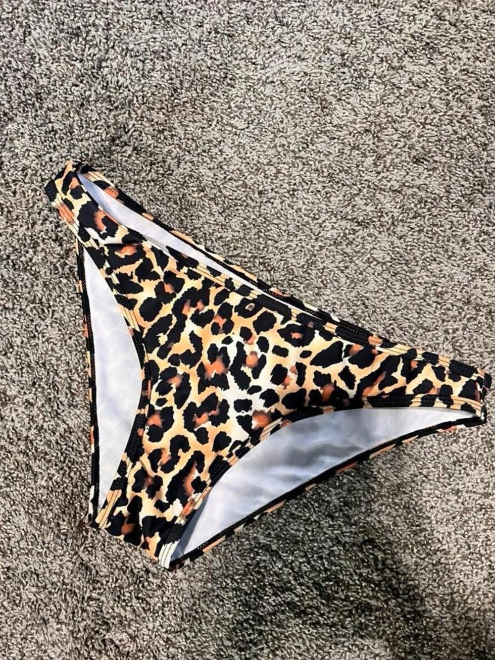 SHEIN Leopard Print Bikini Bottoms in Black and Tan